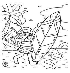 Christmas In July Elf And Surfboard Coloring Page