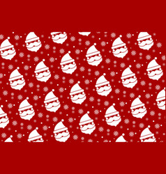 Seamless Christmas Pattern White Santa And Snow