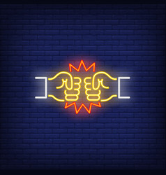 Two Bro Fists Neon Sign