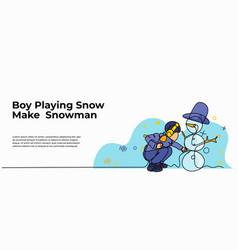 Boys Make Creations From Snow