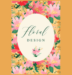 Floral Design Template For Card Poster