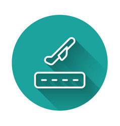 White Line Plane Takeoff Icon Isolated With Long