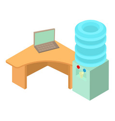 Office Furniture Icon Isometric Work Desk