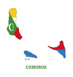 Comoros National Flag Map Design