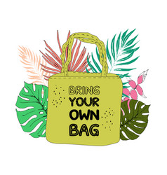 Bag Go To Zero Waste On The Background