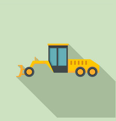 Grader Machine Utility Icon Flat Style