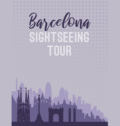 Placard With Famous Barcelona City Scape