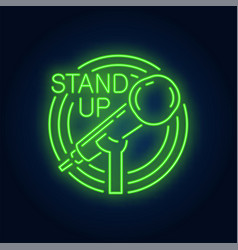 Stand Up Neon Sign With Microphone