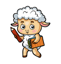 Cartoon For Children Sheep Writer With A Pencil