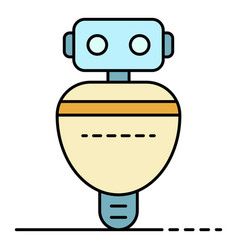 Digital Robot Icon Color Outline