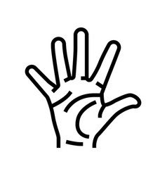 Five Number Hand Gesture Line Icon