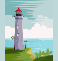 Lighthouse Beautiful Ocean Or Sea View