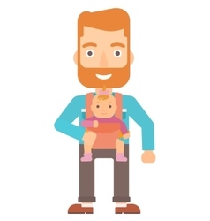 Man Holding Baby In Sling