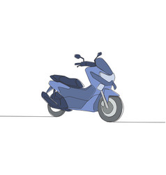 One Single Line Drawing Of Big Underbone Scooter