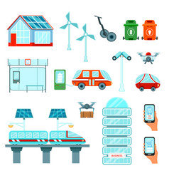 Smart City Flat Icons Set