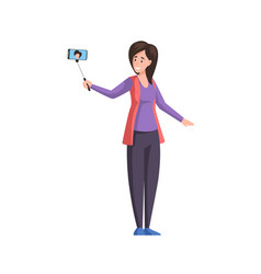 Woman Taking Phone Selfie With Smartphone