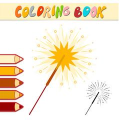 Coloring Book Or Page For Kids Christmas Sparkler