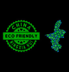 Eco Green Mosaic Ningxia Hui Region Map