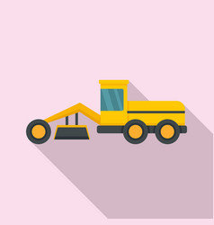 Grader Machine Building Icon Flat Style