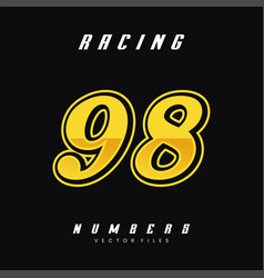 Racing Number 98 Design Template