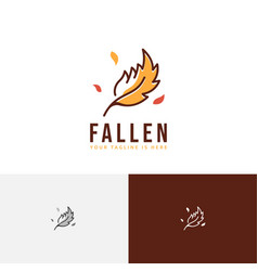 Fallen Leaf Autumn Fall Season Nature Logo