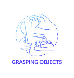 Grasping Objects Blue Gradient Concept Icon