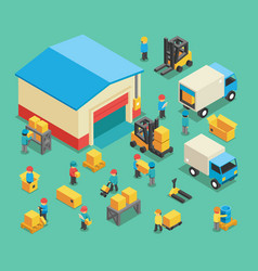 Isometric Moving Cargo And Warehousing Employees