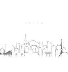 Outline Tokyo Skyline Trendy Template