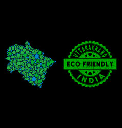 Eco Green Mosaic Uttarakhand State Map