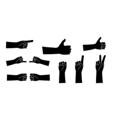 Hand Gestures Isolated Icon Black Line Art