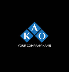 Kao Letter Logo Design On Black Background