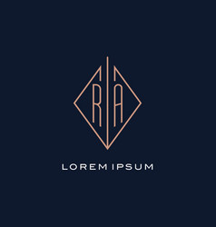 Monogram Ra Logo With Diamond Rhombus Style