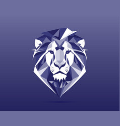 Geometric Blue Lion Head Logo Front View