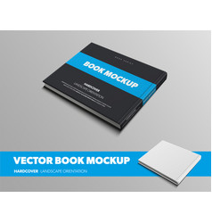 Mockup Black Book With Horizontal Blue Insert