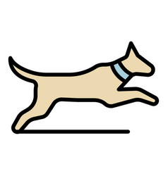 Jumping Dog Icon Color Outline