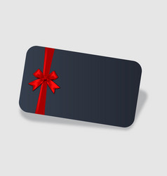 Blank Black Gift Card With Red Ribbon Bow