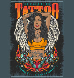 Female Tattoo Convention Poster Colorful