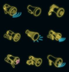 Megaphone Icon Set Neon