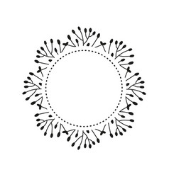 Round Wreath With Doodle Black Leafy Twigs