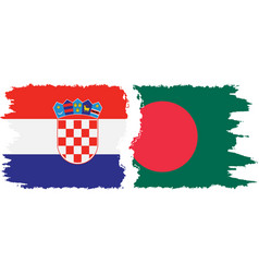 Bangladesh And Croatia Grunge Flags Connection