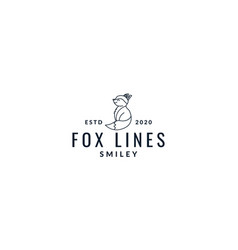 Fox Cute Cartoon Side View Line Logo Icon