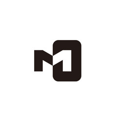 Letter Mo Simple Geometric Negative Space Logo