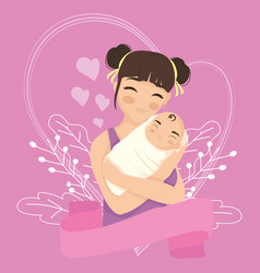 Young Mom Hugging Baby Postcard