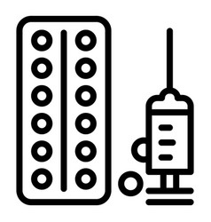 Allergy Syringe Icon Outline Style