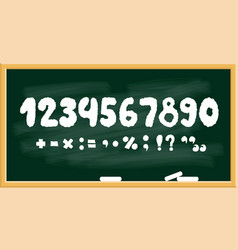 Chalk School Green Board With White Numbers