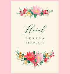 Floral Design Template For Card Poster