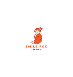 Fox Cute Cartoon Side View Animals Logo Icon