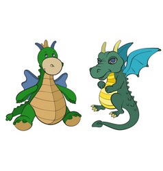 Two Dragons Set Funny Fantasy Characters