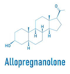 Allopregnanolone Drug Molecule Skeletal Formula