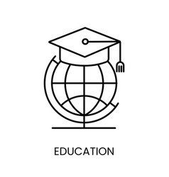 Education Globe In Student Graduate Hat